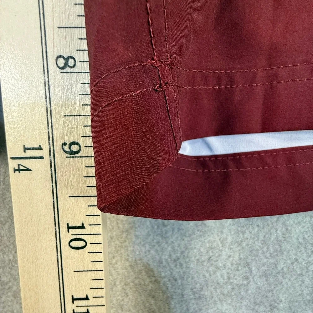 Da Hui Hybrid Collection Board Shorts Mens 42 Burgundy Black Striped Surfer Logo